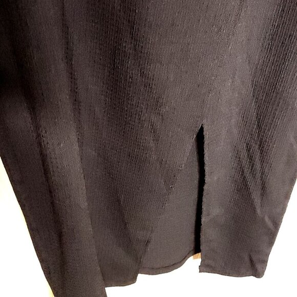 H&M Black New Textured Faux Wrap Midi Skirt Small - Picture 4 of 7